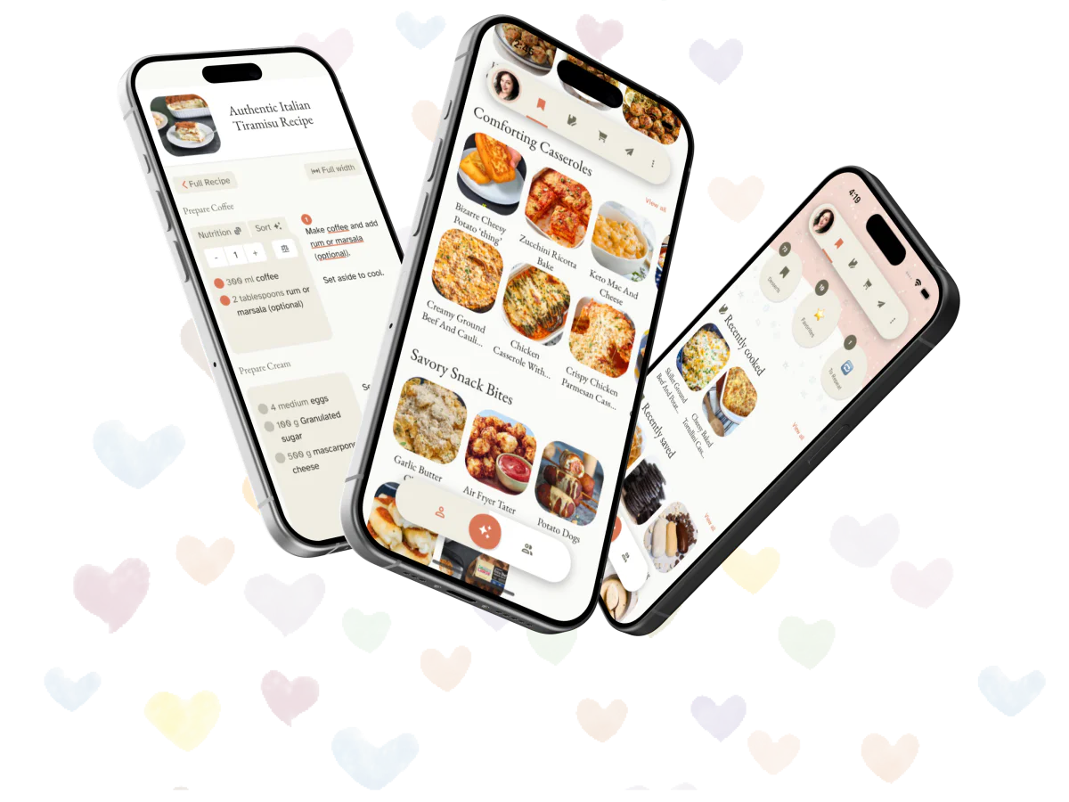 Cooked social features showing friends' cooking activity and recipe sharing